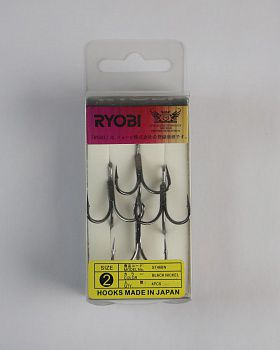 RYOBI TREBLE HOOKS RINGED BN #2 ��.4��.